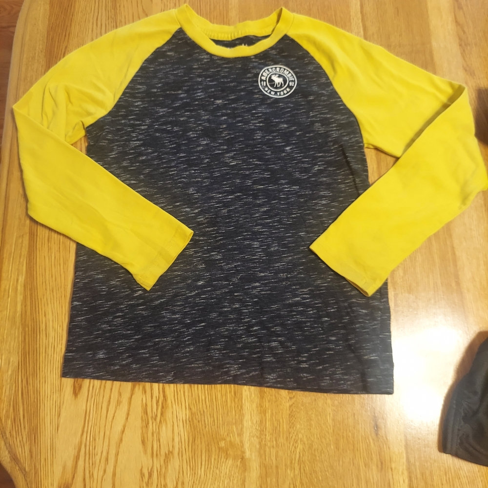 Abercrombie Kids Yellow and Black Long Sleeve Tee